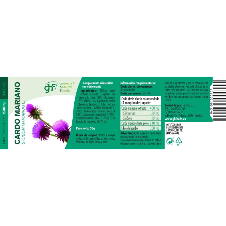 GHF Cardo Mariano 100 comprimidos