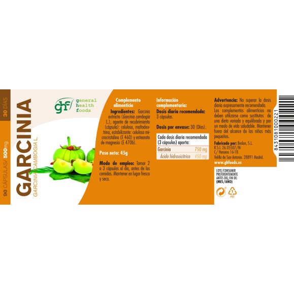 GHF Garcinia Cambogia 90 cápsulas