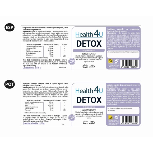 H4U Detox 30 cápsulas vegetales