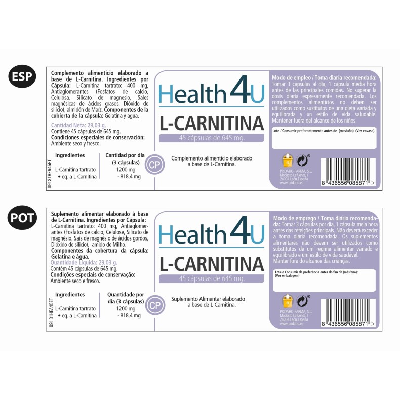 H4U L-Carnitina 45 cápsulas