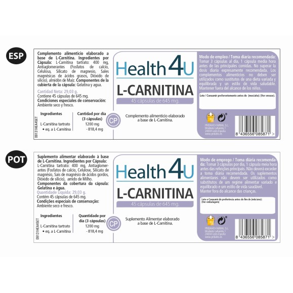 H4U L-Carnitina 45 cápsulas