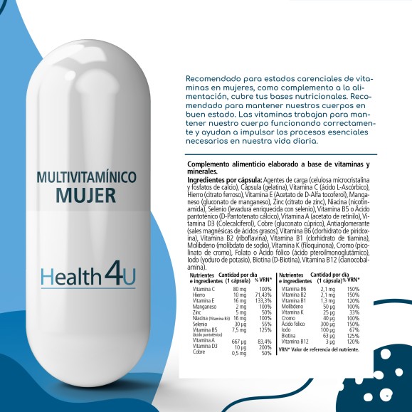 H4U Multivitamínico mujer 30 cápsulas