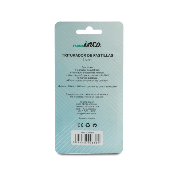INCA FARMA Triturador de pastillas 4 en 1