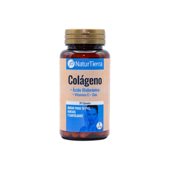 NATURTIERRA Colágeno+ácido hialurónico+vitamina C+zinc 30 cápsulas