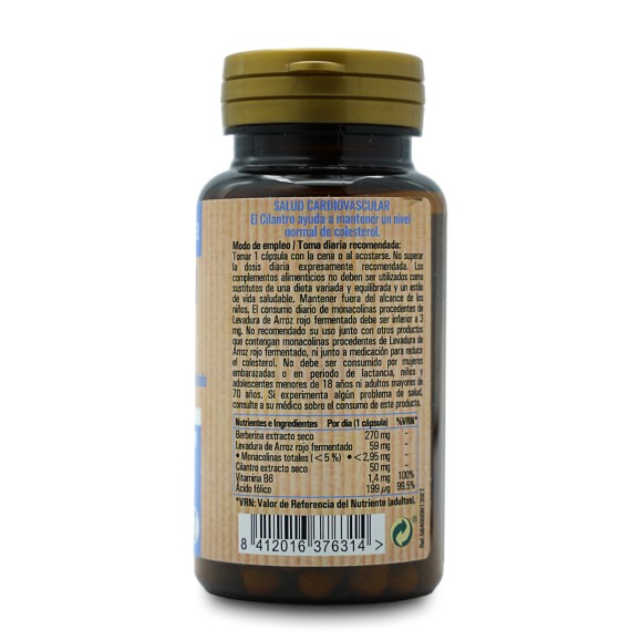 NATURTIERRA Colesterol plus berberina + levadura de arroz rojo fermentado + cilantro 30 cápsulas