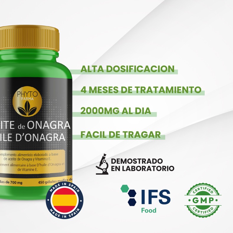 PHYTOFARMA Aceite de onagra 450 cápsulas blandas Pack 2