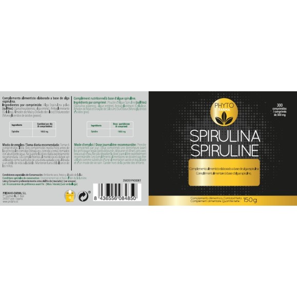 PHYTOFARMA Spirulina + vitamina B12 300 comprimidos