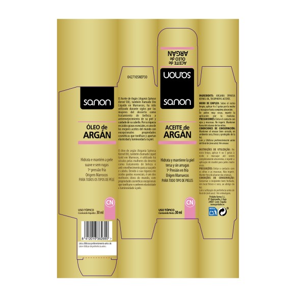 SANON Aceite de Argán 30 ml