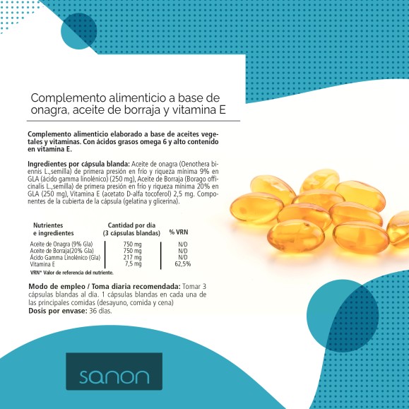 SANON aceite de Onagra-Borraja 110 perlas pack 2