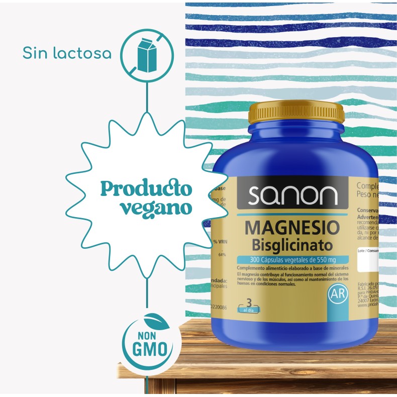 SANON Bisglicinato de Magnesio 300 cápsulas vegetales