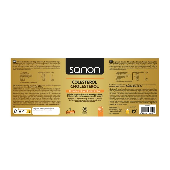 SANON Colesterol 180 cápsulas