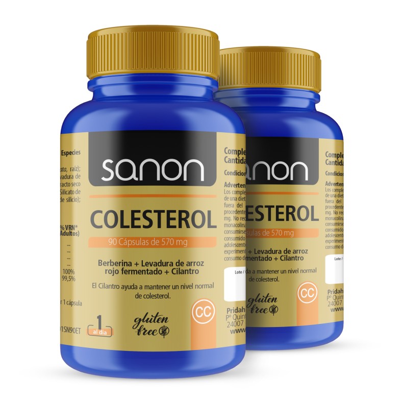 SANON Colesterol (Bergamota + Cilantro) 90 cápsulas pack 2