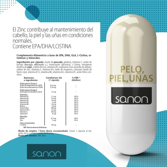 SANON Pelo, Piel y Uñas 365 cápsulas