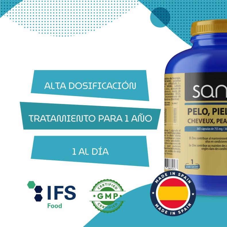 SANON Pelo, Piel y Uñas 365 cápsulas