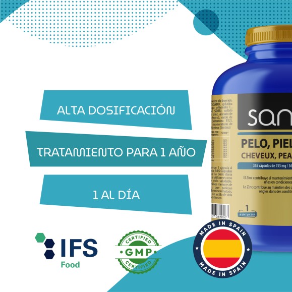 SANON Pelo, Piel y Uñas 365 cápsulas