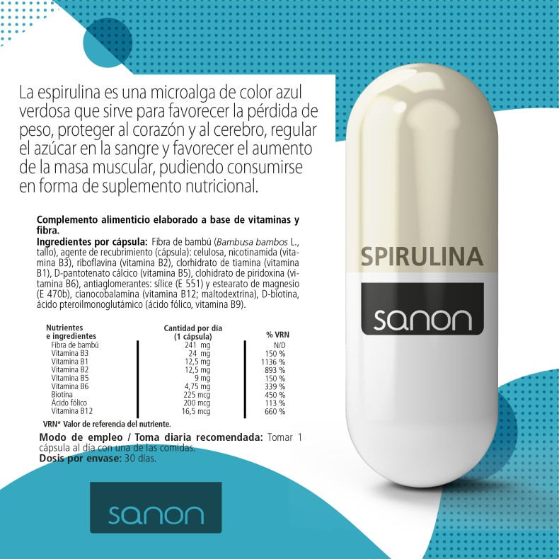 SANON Spirulina 280 cápsulas