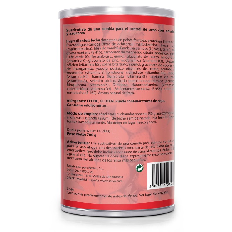 SOTYA Batido saciante sabor fresa 700 gr