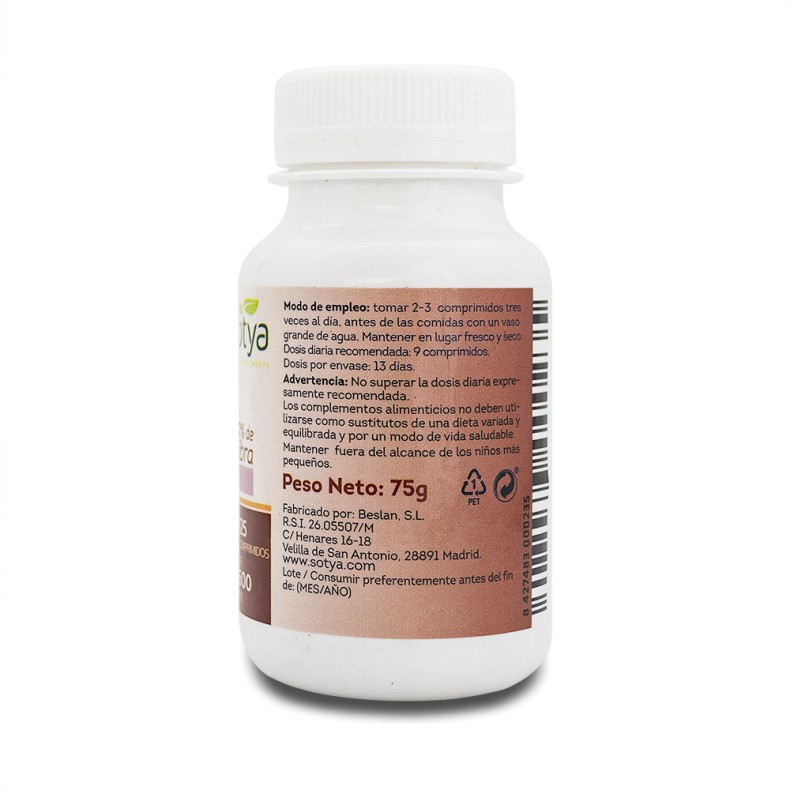 SOTYA Fibra con pectina y ciruela 125 comprimidos 600 mg