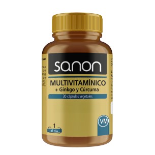 SANON Multivitamínico con Ginkgo y Cúrcuma 30 cápsulas