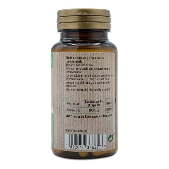 NATURTIERRA Vitamina B12 30 cápsulas vegetales