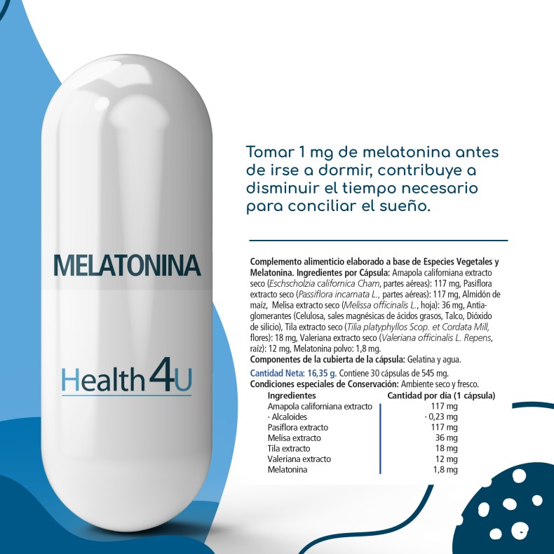 H4U Melatonina 30 cápsulas pack 3