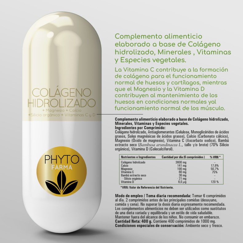 PHYTOFARMA Colágeno Hidrolizado 400 comprimidos