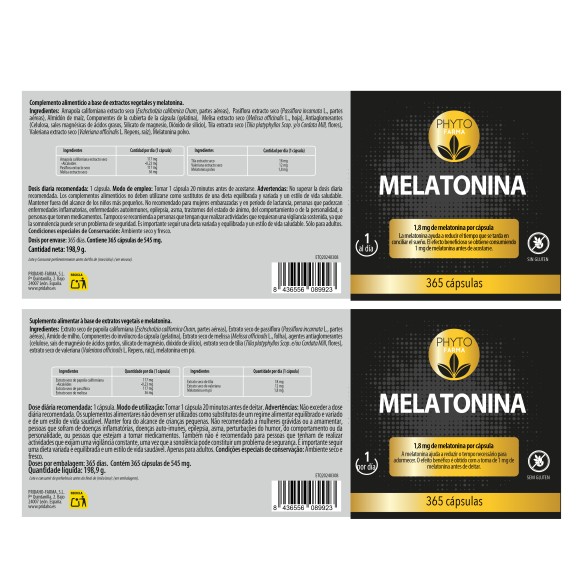 PHYTOFARMA Melatonina 365 cápsulas