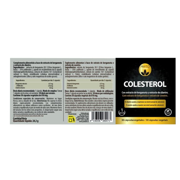 PHYTOFARMA Colesterol (Bergamota + Cilantro) 30 cápsulas