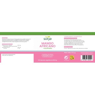 SOTYA Mango africano + Alcachofa 120 cápsulas vegetales 2