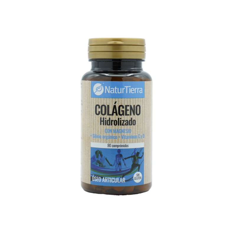 NATURTIERRA Colágeno con magnesio + silicio orgánico + vitaminas C y D 90 comprimidos
