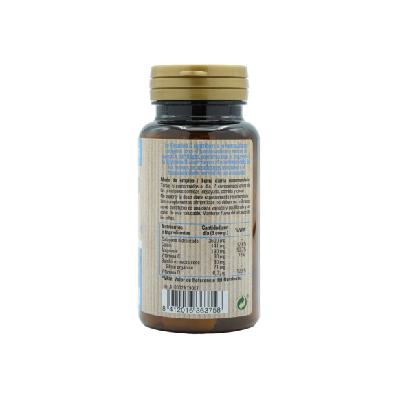 NATURTIERRA Colágeno con magnesio + silicio orgánico + vitaminas C y D 90 comprimidos