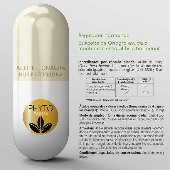 PHYTOFARMA Aceite de onagra 450 cápsulas blandas
