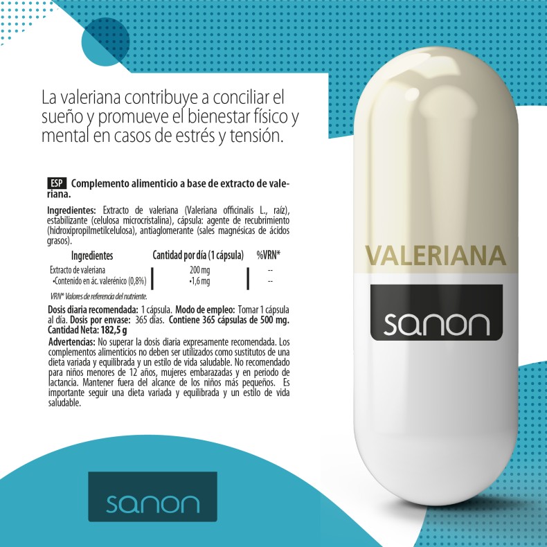 SANON Valeriana 365 cápsulas