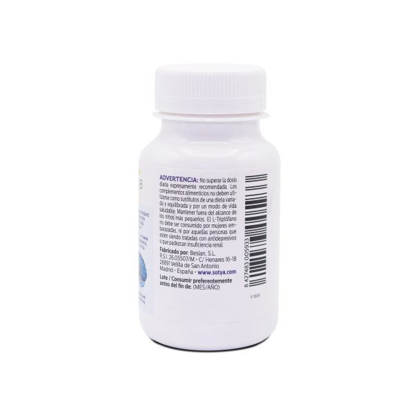 SOTYA Melatonina Complex Magnesio, L-triptófano y Vitamina B6 60 cápsulas