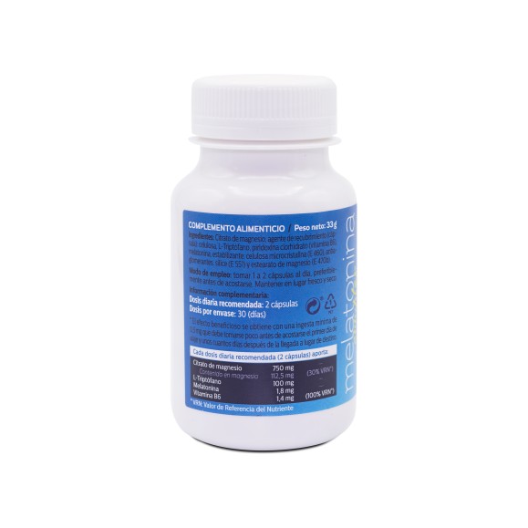 SOTYA Melatonina Complex Magnesio, L-triptófano y Vitamina B6 60 cápsulas