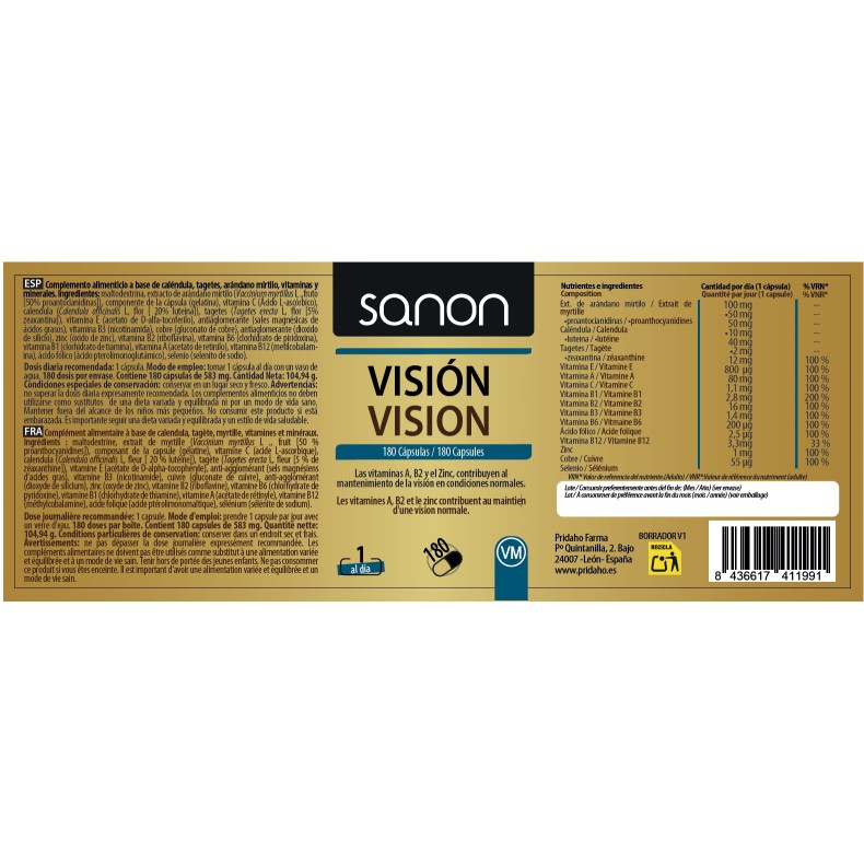 SANON Visión 180 cápsulas