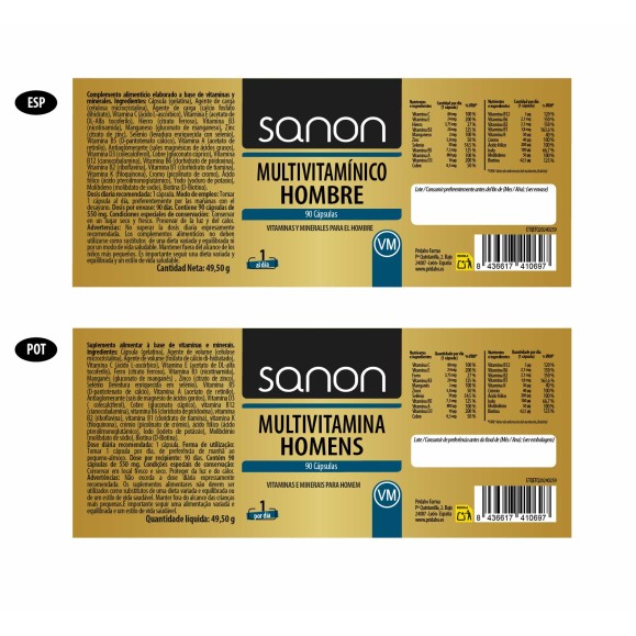 SANON Multivitamínico Hombre 90 cápsulas