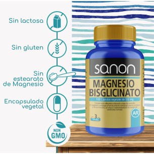 SANON Magnesio Bisglicinato 100 cápsulas vegetales pack 2 2