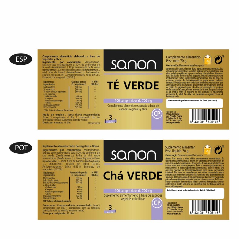 SANON Té Verde 100 comprimidos