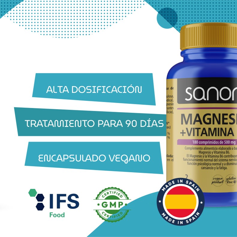 SANON Magnesio + Vitamina B6 180 comprimidos pack 2