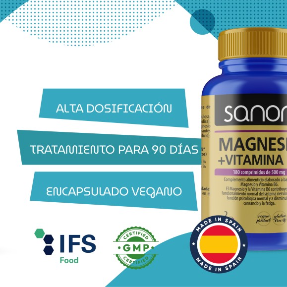 SANON Magnesio + Vitamina B6 180 comprimidos pack 2