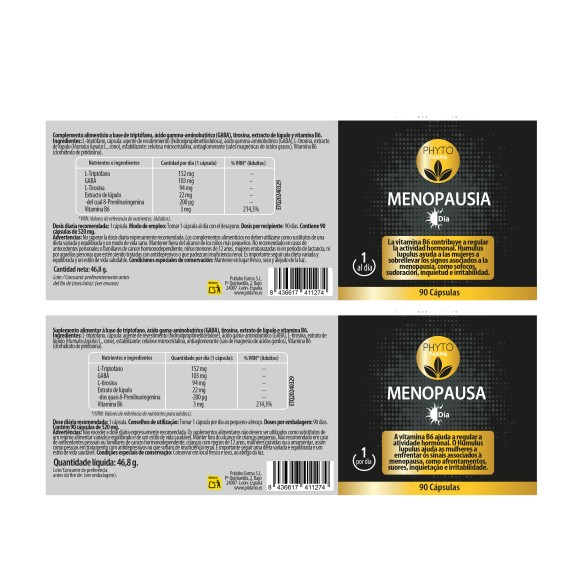 PHYTOFARMA Menopausia Día 90 cápsulas