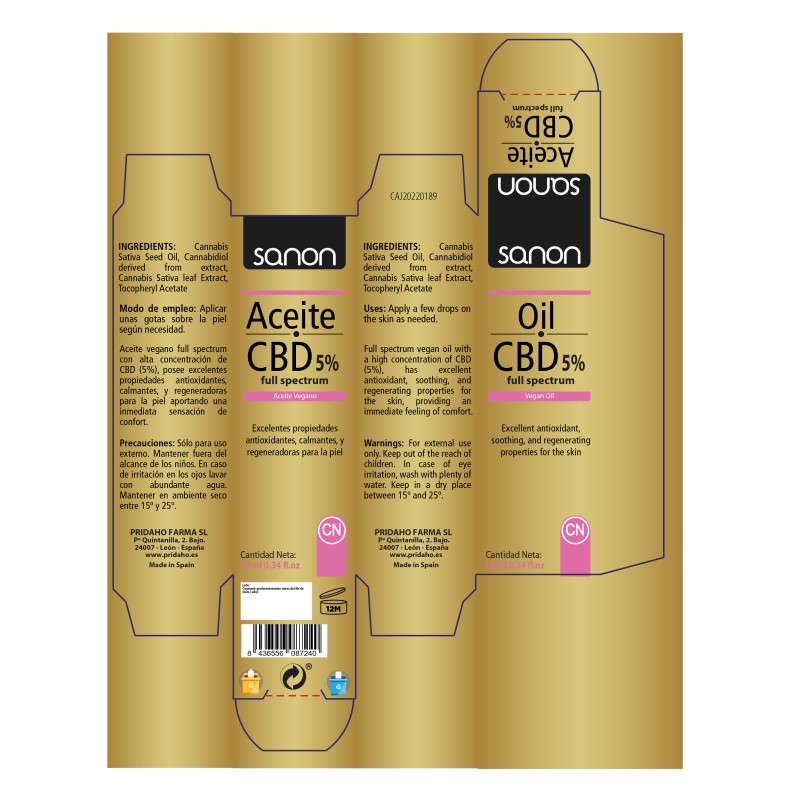 SANON Aceite CBD 5% 10 ml