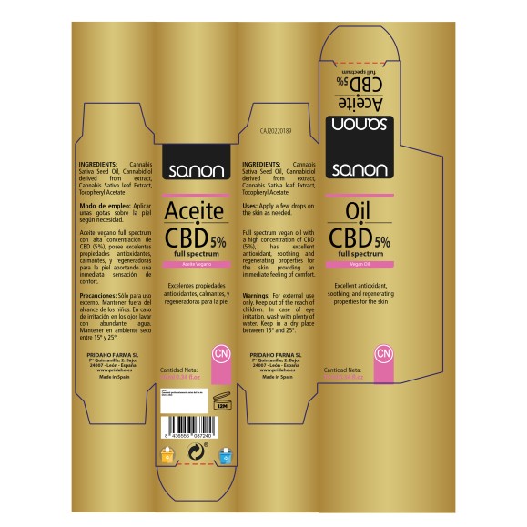 SANON Aceite CBD 5% 10 ml