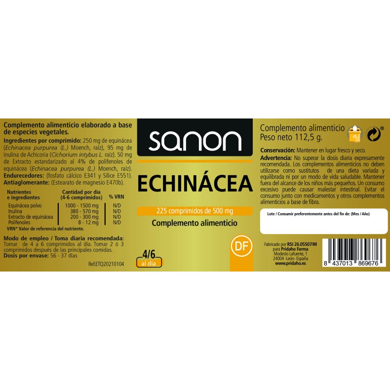 SANON Echinácea 225 comprimidos
