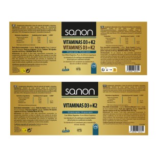 SANON Vitamina D3 + K2 180 cápsulas vegetales 2