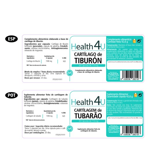 H4U Cartílago de Tiburón 60 cápsulas