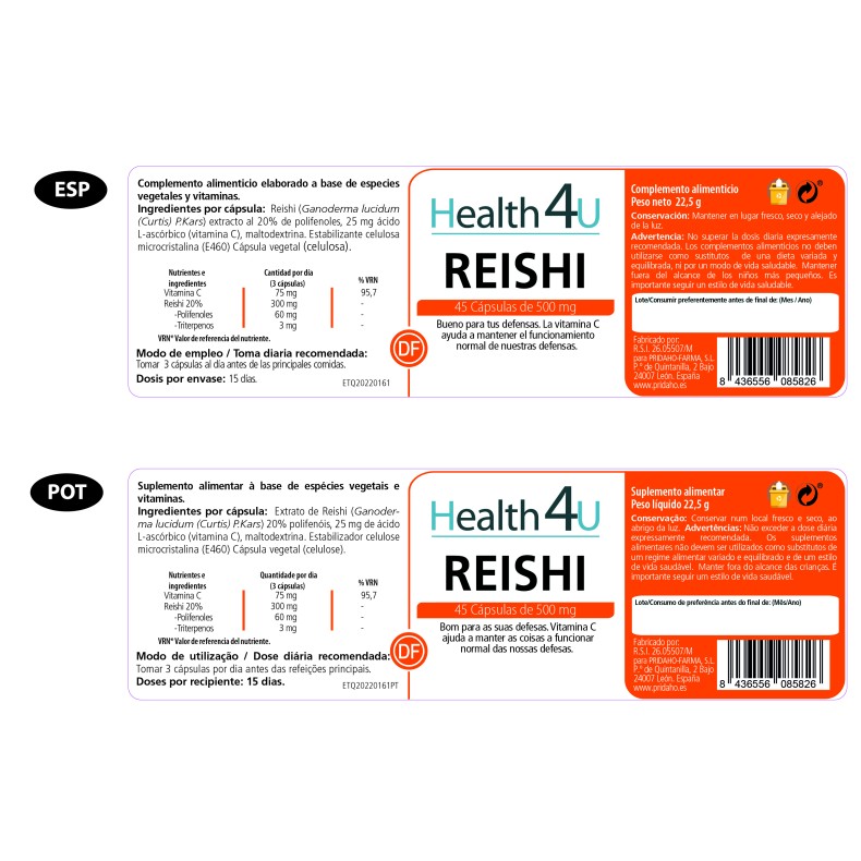 H4U Reishi 45 cápsulas