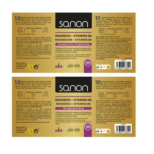 SANON Magnesio + Vitamina B6 180 comprimidos pack 2 2