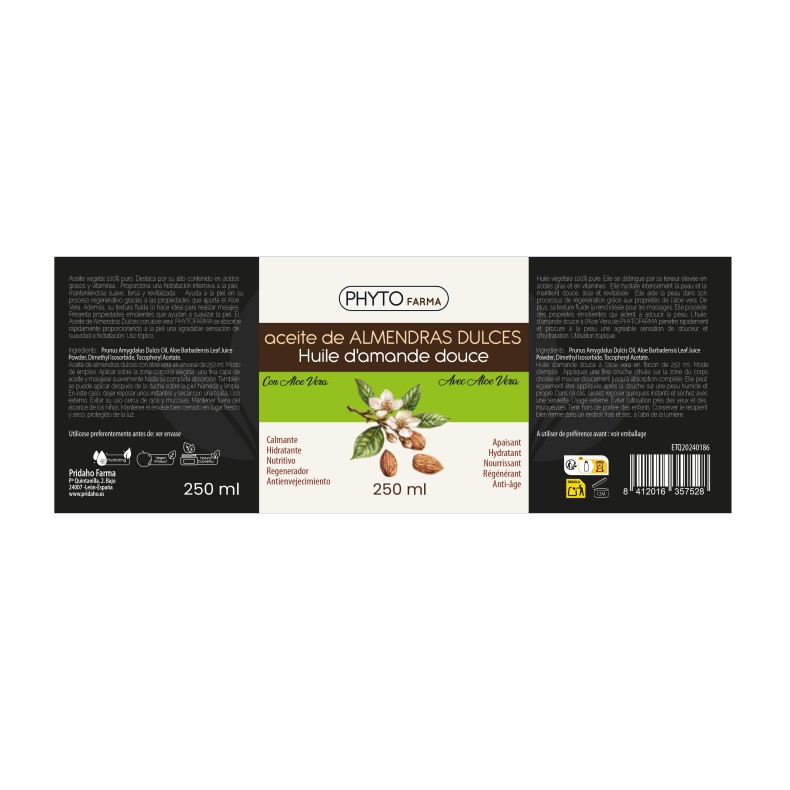 PHYTOFARMA Aceite de Almendras con Aloe Vera 250 ml